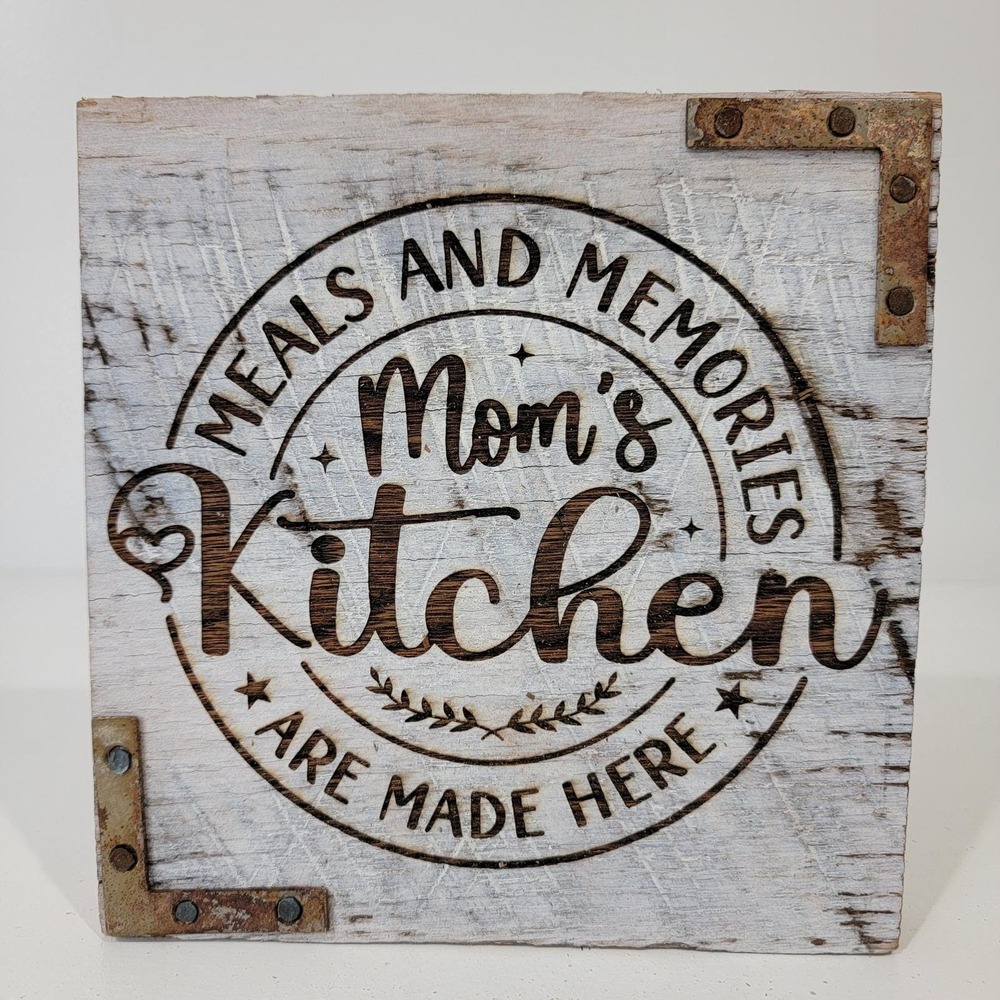 Rustic Moms Kitchen Wood Sign Meals and Memories Are Made Here Farmhouse Plaque